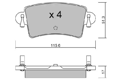 Комплект тормозных колодок AISIN BPRE-2004